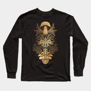 Mushroom forest damask gold Long Sleeve T-Shirt